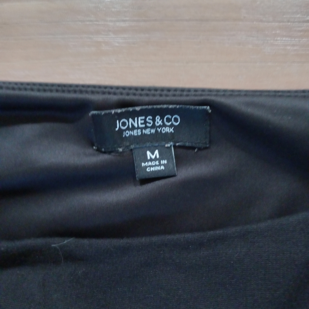 Jones & Co Black Dress Leggings Thick Medium EUC Compression Pants - Picture 3 of 4